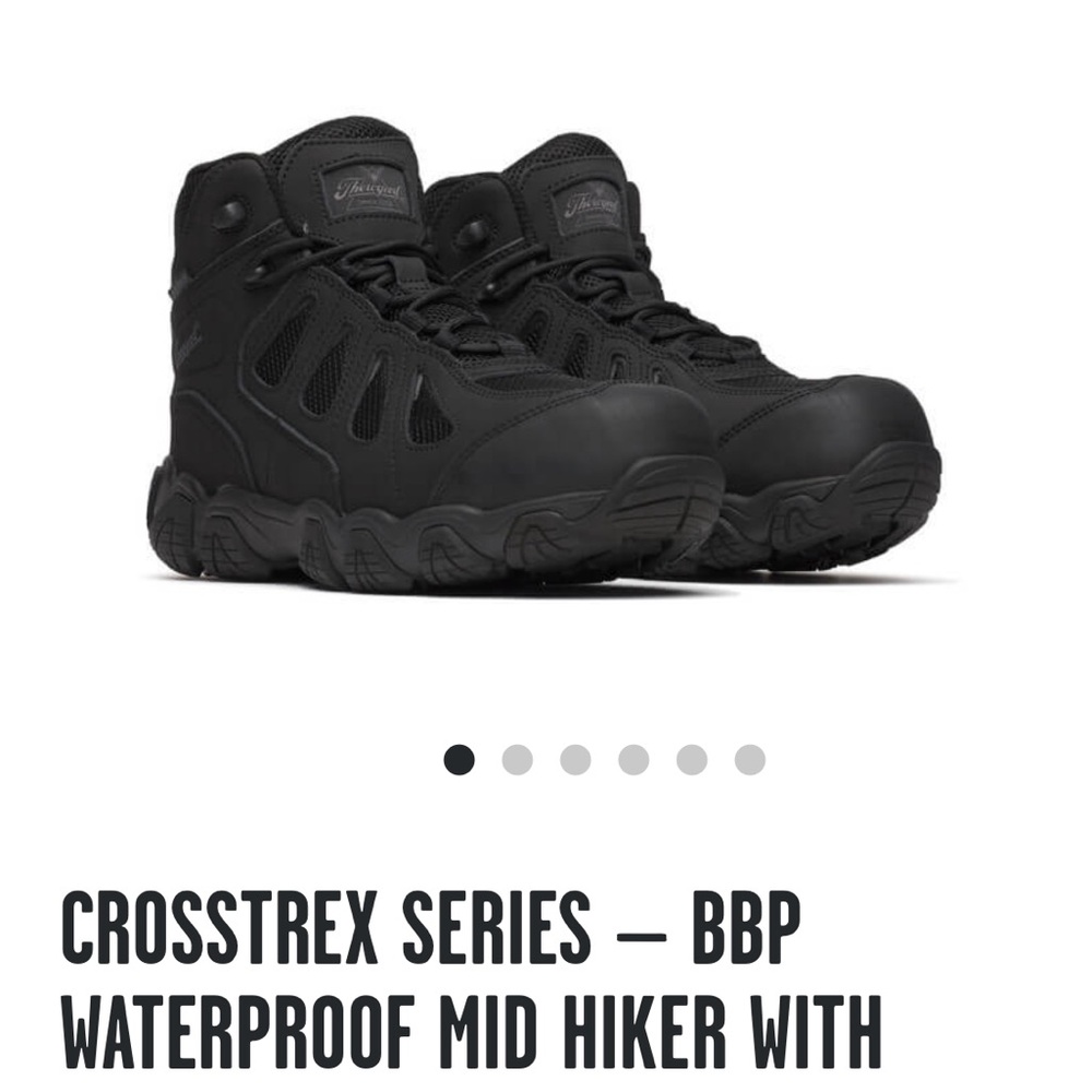 Thorogood Black Crosstrex Series Waterproof Mid Hiker Boots